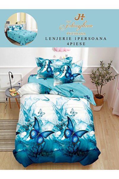 trendyhome Bed Linen 1 Person 4 Pieces, Fine Cotton, Modern Print