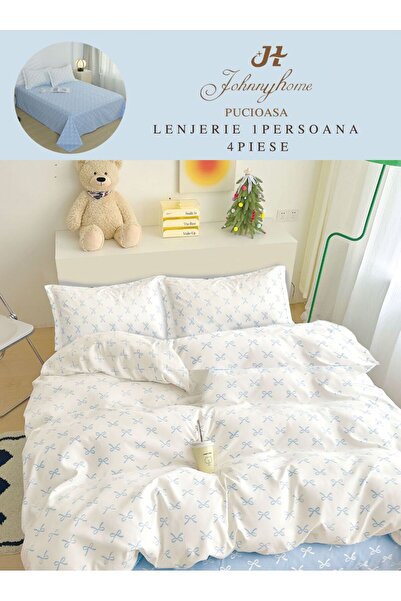trendyhome Bed Linen 1 Person 4 Pieces, Fine Cotton, Modern Print