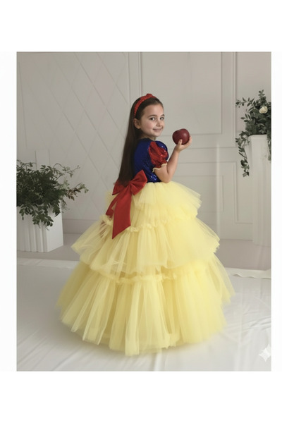 PRİNCESS Snow White Themed Girls' Tulle Princess Costume
