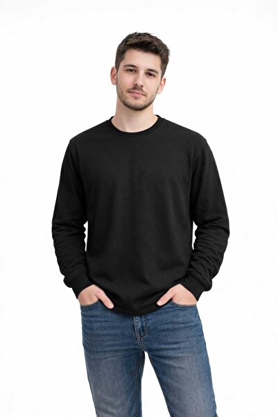 VOSSBOLD Erkek & Unisex Uzun Kollu Basic Tişört – Düz Renk