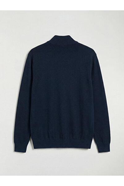 LC Waikiki Ermus Global και ανδρική ζακέτα πλεκτή με ψηλό γιακά σε σκούρο μπλε