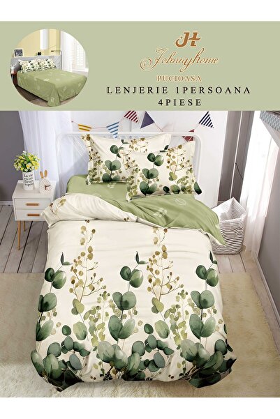 trendyhome Bed Linen 1 Person 4 Pieces, Fine Cotton, Modern Print