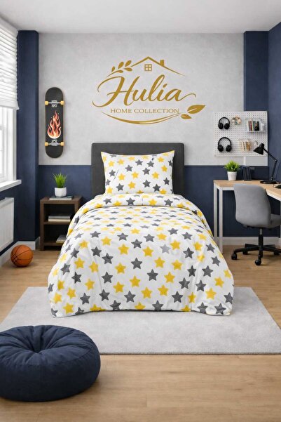 Altıntaş soft طقم غطاء لحاف مع ملاءة مطاطية، قطن ناعم الملمس ومريح، مقاس فردي