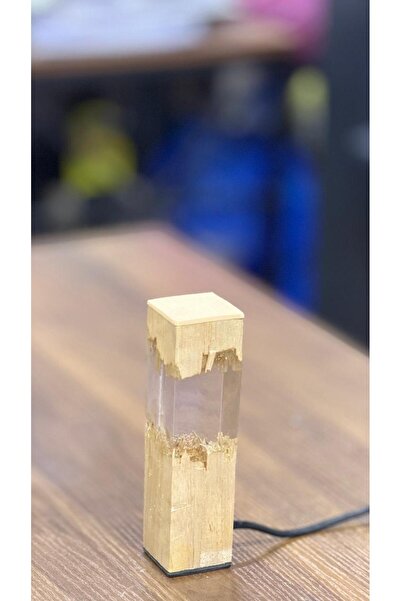 MOSTAFA Wooden table lamp with built-in LED lighting