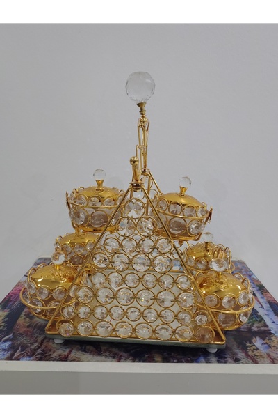 Tohfah Luxury crystal gold hospitality set