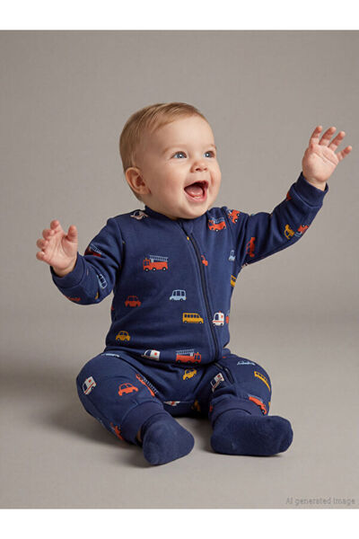 LC Waikiki Rmz Gi̇yi̇m Farkiyla 2.5 Tog Zero Roba Collar Long Sleeve Baby Boy...