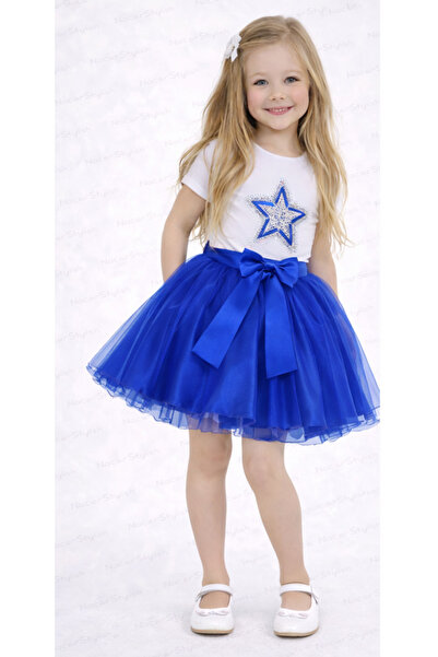 Nacar 23 Nisan 29 Ekim Kız Çocuk Taş Yıldız Detaylı T-shirt&Tütü Etek Takım -...