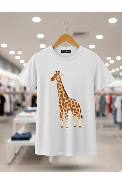 playwear PLAY WEAR Tricou unisex cu imprimeu GIRAFA, cu decolteu rotund