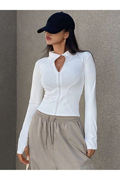 eybetsa Rover Basic Slim Fit Blouse with Zipper and Finger Detail