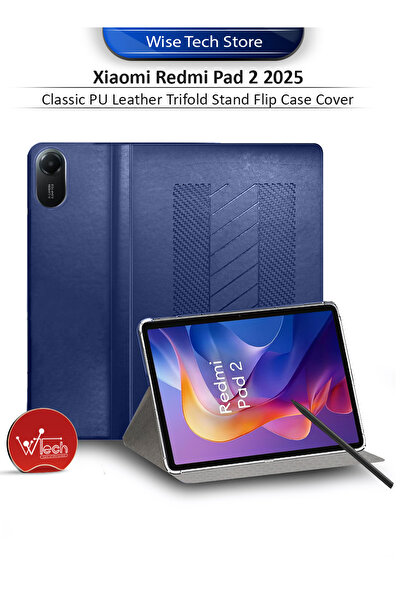 Wtech Xiaomi Redmi Pad 2 2025 (11.0 inches) Classic PU Leather Trifold Stand ...