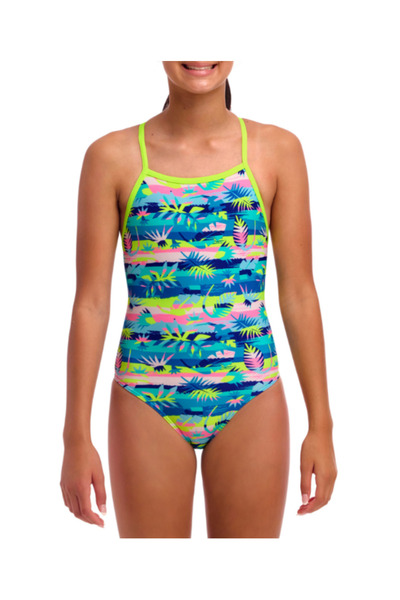 FUNKİTA Costum de baie pentru fete, cu legături, model Pământul Pădurii