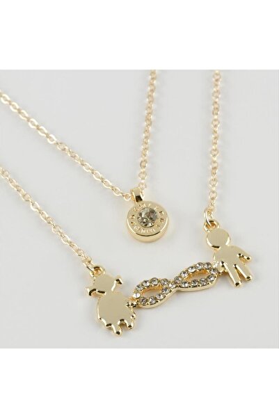 ZERO LAND قلادة STOROZAL الجديدة بتصميم إنفينيتي (192826) مزدوجة - صفراء