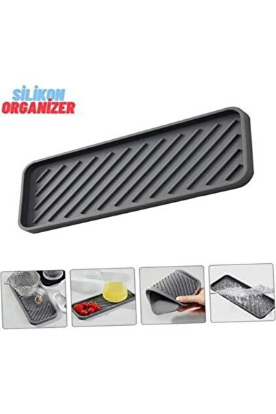 Fırtına Ticaret Siyah Silikon Yağdanlık Yağlık Standı Altlık Çok Amaçlı Organ...