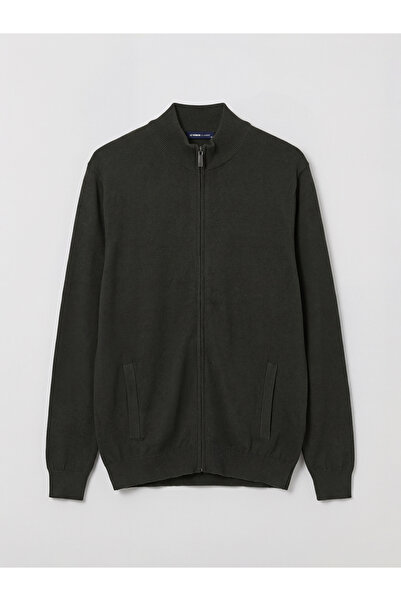 LC Waikiki Ermus Global και Ανδρική Πλεκτή Ζακέτα με Πράσινο Όρθιο Γιακά