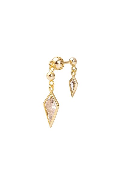 by Bahar Tetik Çift Baklava Taşlı Tragus Küpe (Tekli)