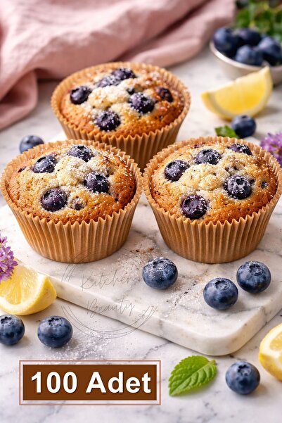 Kitchen Beauty 100 Adet Kraft Kağıt Kek Kapsülü | Muffin Cupcake Kek Kapsülü | 100'lü Kağıt Kek Kalıbı