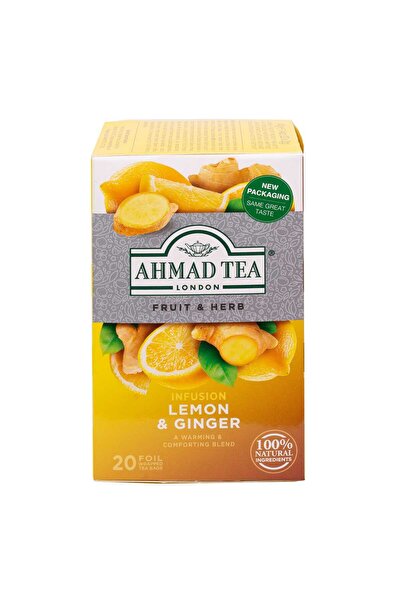 Ahmad Tea شاي الليمون والزنجبيل، ٢٠ كيس شاي