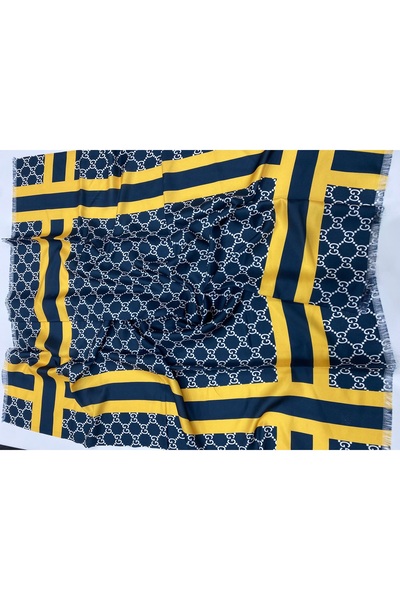 Bohemian Yellow Monogram Sports Scarf 100 X 100 cm