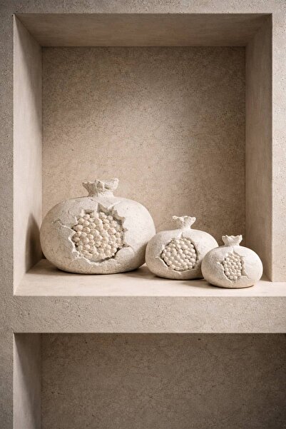 Otaera Bereket Narı | 3’lü Nar Obje Seti, Bolluk ve Bereket Simgesi, Nar Bibl...