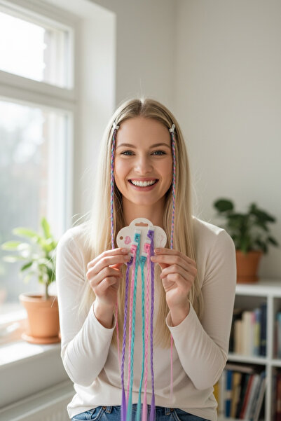 BUCHE Rengarenk 6’lı örgü saç