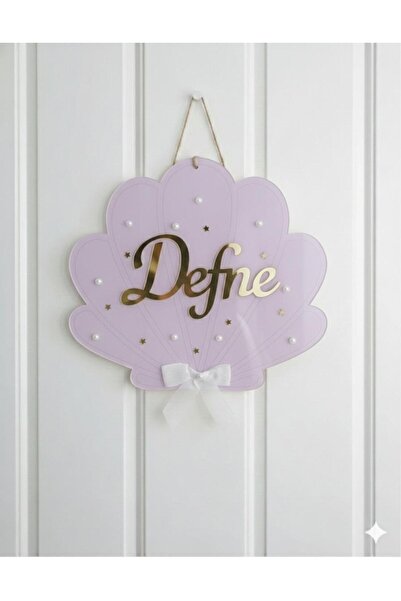 renkli mi renkli tasarım dünyası pleksi incili gold istiridye bebek kapı süsü...