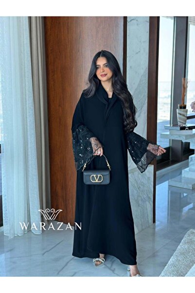 Warazan عباية قماش كريب ملكي فخمة