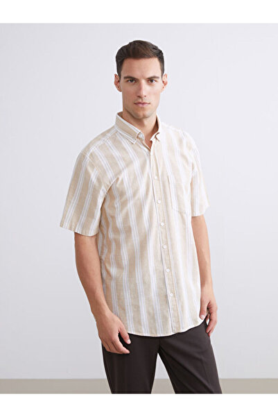 LC Waikiki Regular Fit Short Sleeve Striped Men's Shirt