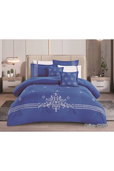 xi Duo Duo A summer double bedsheet set with a royal embroidered design, offe...