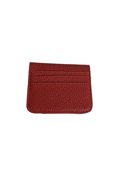 stravis Red Color Thin Card Holder with Money Compartment and Snap Closure