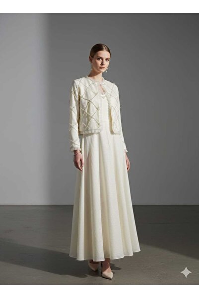 GORI FASHION فستان كتان راقي قطعتين