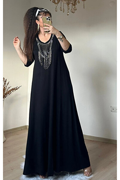 AZRA BUTİK Dress with Chain Accessories