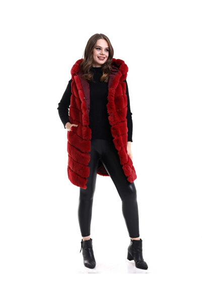 Glam Love Reks Hooded Vest - Red -