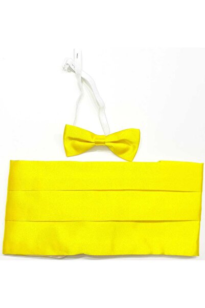 Şımarık Erkek Çocuk Saten Papyon Kuşak Takım