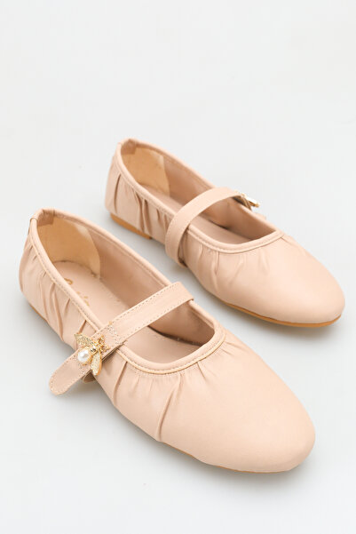 SENASTİL Flexible Flat Sole Women's Ballerina Shoes with Accessory Detail and...
