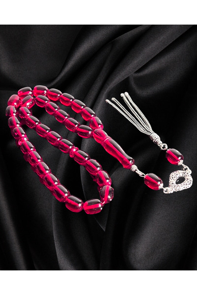 Erbab i Kehribar Certified Caribbean Amber Prayer Beads - Silver Tassel Design