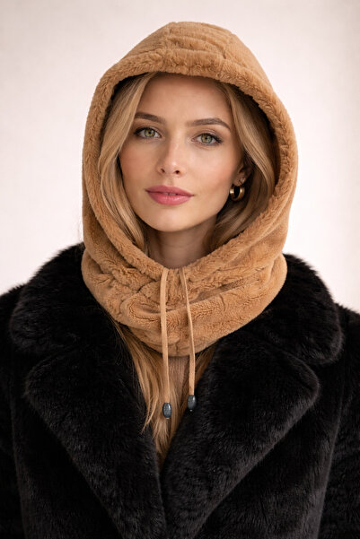 Şirin Giyim Aksesuar يوموش بالاكلافا من الفرو الناعم - قبعة بيريه مع غطاء للر...