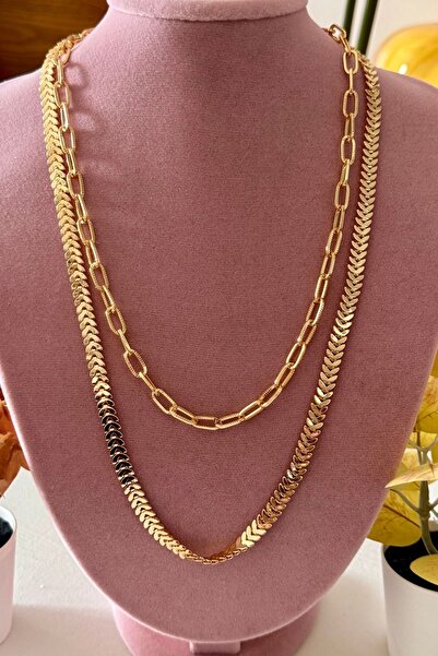 Trendy Butik Double Chain Necklace Combination