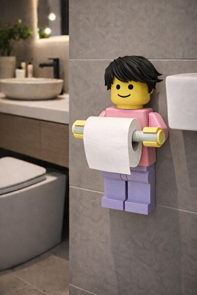 modu3d Lego Adam Tasarımlı Eğlenceli Tuvalet Kağıdı Tutucu – Dekoratif Banyo ...