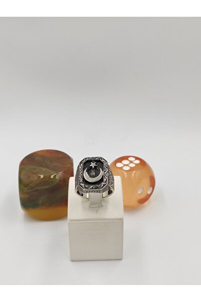 ALTUNTAŞ AY YILDIZ TAŞSIZ 925 AYAR 24 MM 17,60 G. ERKEK YÜZÜĞÜ