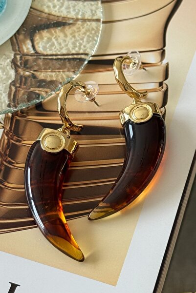 Trendy Butik أقراط الكهرمان VIP