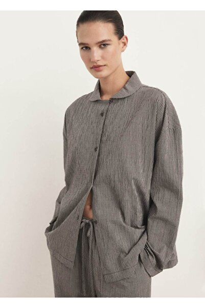 MANGO Woman Cotton Two-Piece Gingham Pajamas