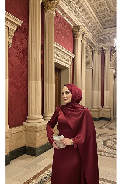 modasusev Pelerin Tasarımlı Tesettür Abiye Elbise