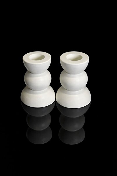 Lorim Handmade Minimal Tasarım Çift Şamdan – Modern Dekoratif Mumluk Seti (2’li)