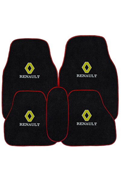 ulustekstil Renault 12 Toros 5 Parça Nakışlı Siyah Oto Halı Paspas Seti ‘’LOG...