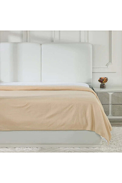 homes r us BV Fleece Blanket, Sand – 200 x 220 cm