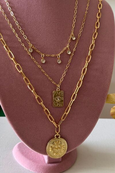 Trendy Butik Zircon Stone Triple Pendant Combination