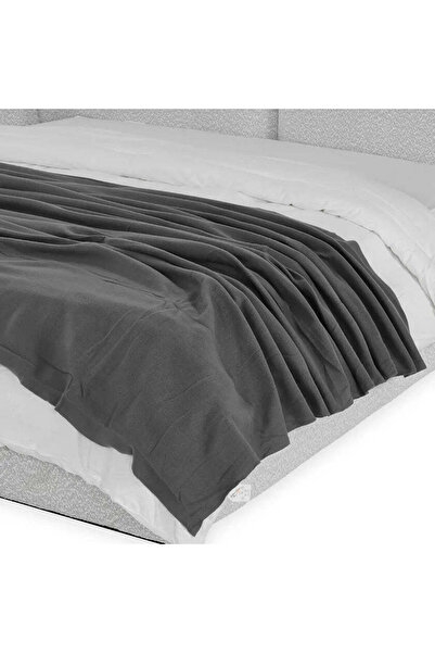 homes r us BV Fleece Blanket, Grey - 200 x 220 cm