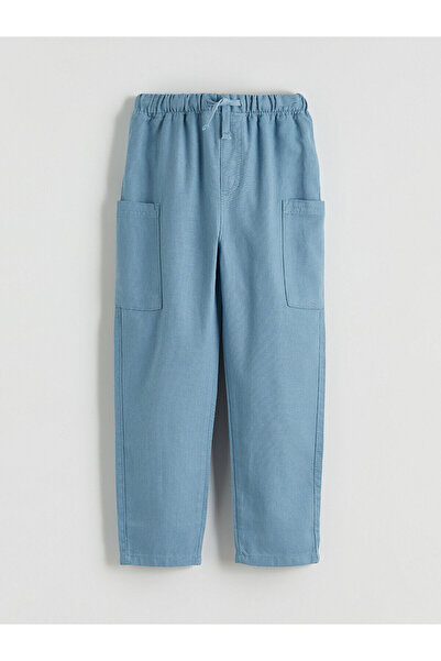 LC Waikiki Vizyon New Season Boys' Linen Blend Trousers with Elastic Waist