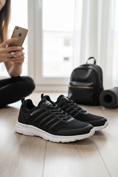 enoch Orthopedic Three-Stripe Detailed Mesh Sporty Shoes