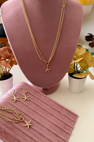 Trendy Butik Starfish necklace bracelet earring set